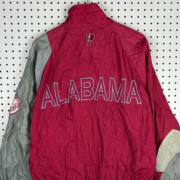 Alabama Crimson Tide Windbreaker Jacket Large 90s Pro Player Warm Up‎ Stitched - Picture 4 of 8